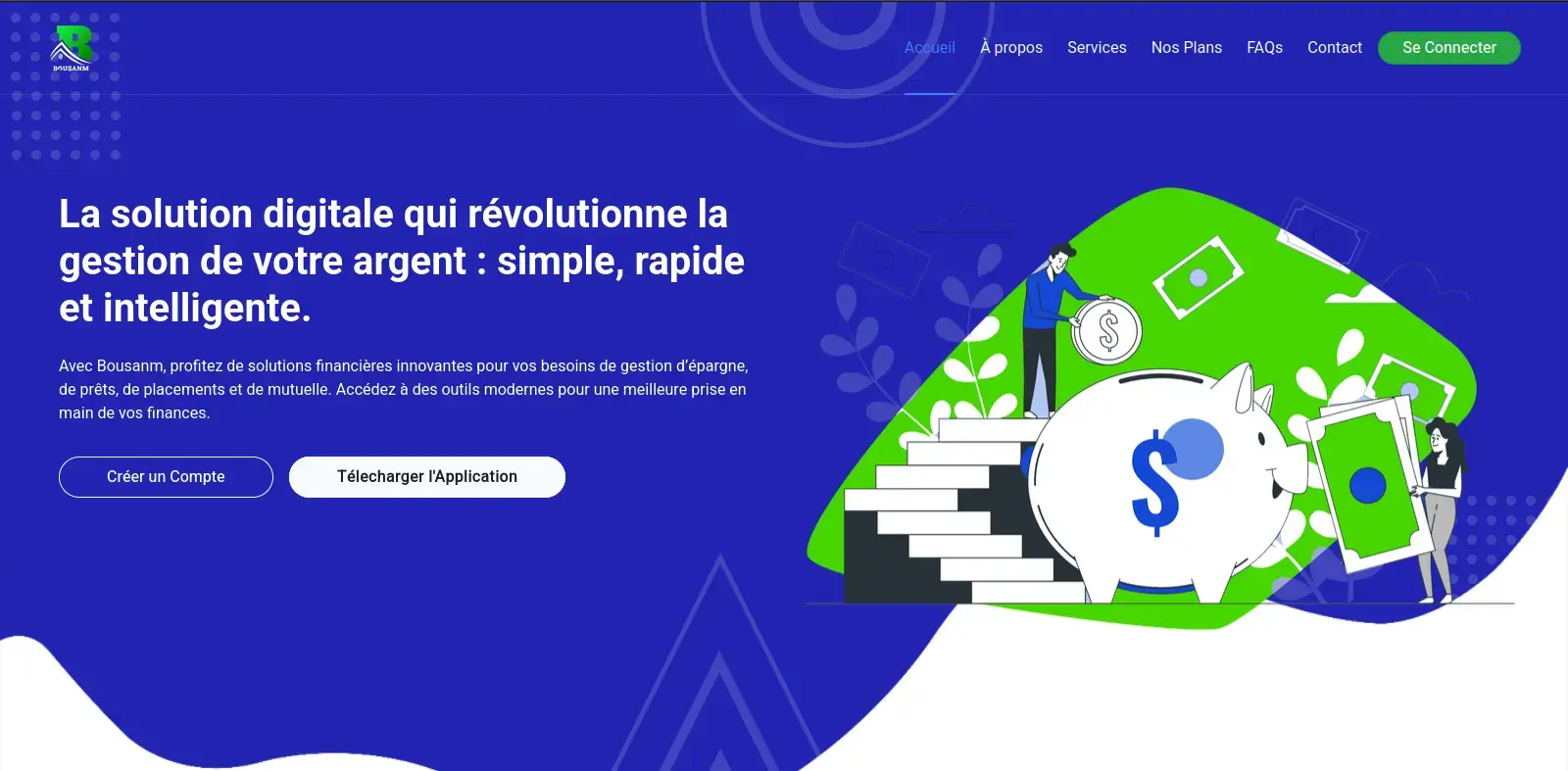 Bousanm - A digital financial platform that empowers users by providing seamless and secure transactions. It offers services such as money transfers, bill payments, and financial management tools, ensuring accessibility and convenience for individuals and businesses.